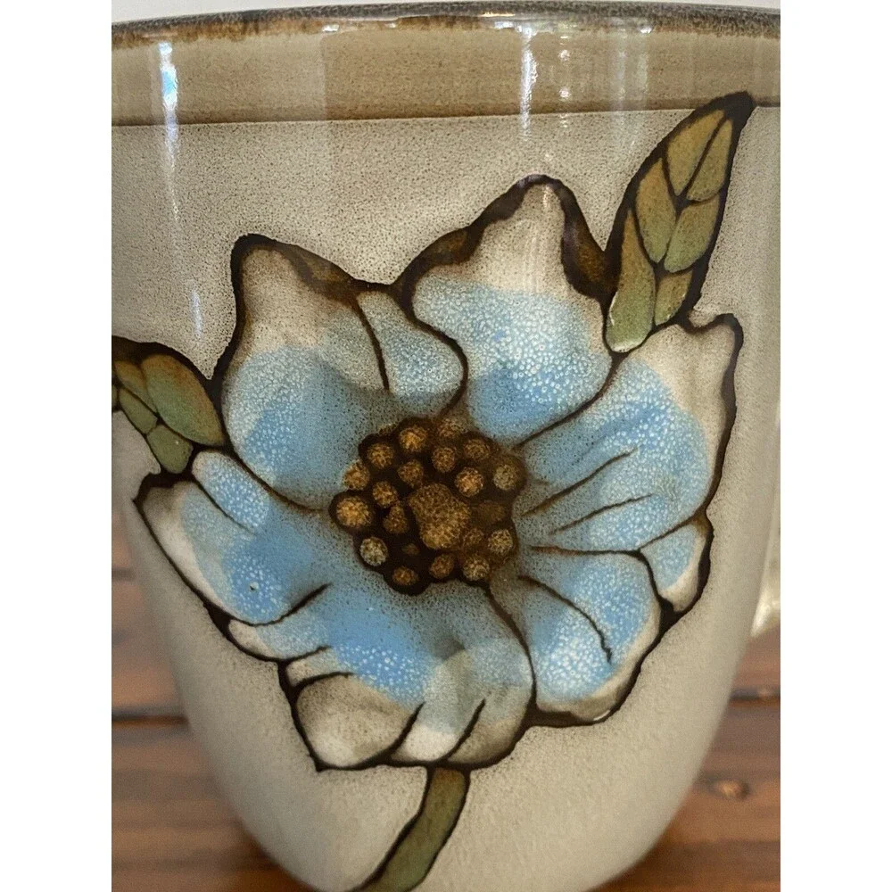 Pfaltzagraff Harker Coffee Cup SET of 2 Mug Blue Floral Replacement Retired